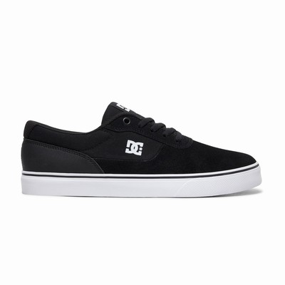 DC Switch S Suede Men's Black/White Skate Shoes Australia ANF-032